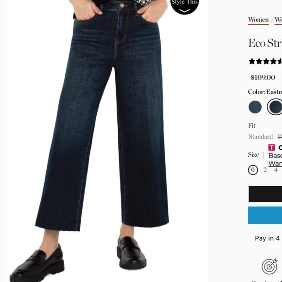 LIVERPOOL Los Angeles Jeans Wide-leg Crop (size 6) - Picture 1 of 5